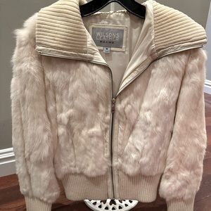 Wilson’s Leather Rabbit fur leather trim jacket